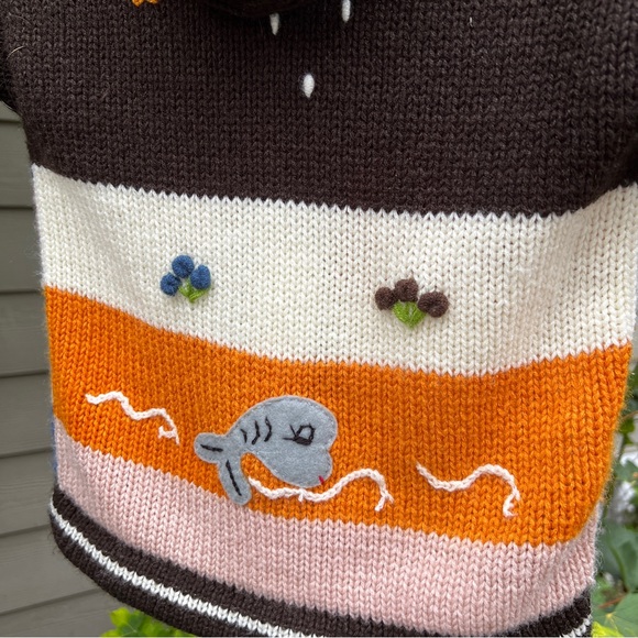 Handmade Little Kids’ Embroidery Appliqué Colorful Zip Hooded Cardigan 3T - Picture 9 of 9